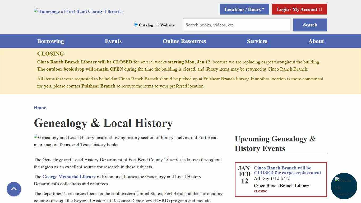 Genealogy & Local History | Fort Bend County Libraries